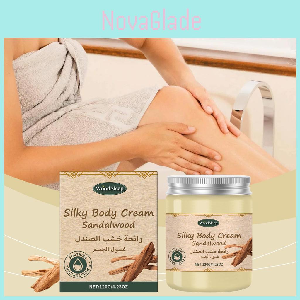 Woodsleep Sandalwood Moisturizing Cream Luxurious Hydrating Formula 120g For Soft Skin