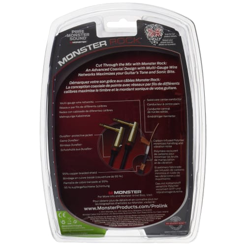 Monster Cable M ROCK2-0.75DA Monster Rock2 Series Guitar Patch Cable / L-L Plug / Cable Length: Approx. 22cm