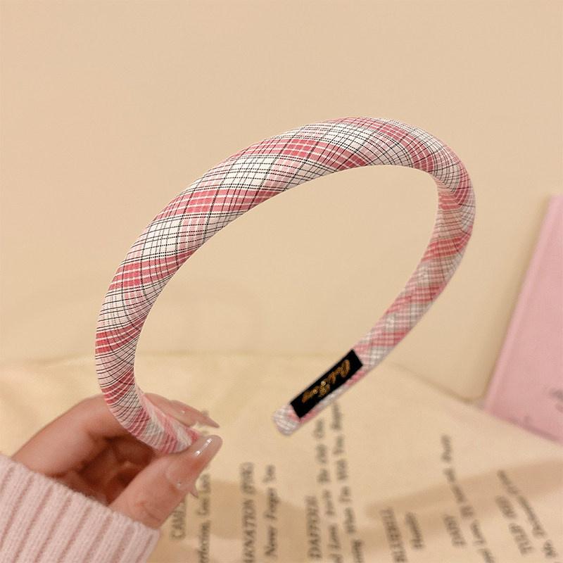 1/2pcs 1.5CM Women Girls Sweet Plaid Hairbands Sponge Padded British Hair Hoop Accessories Lattice Head Wears
