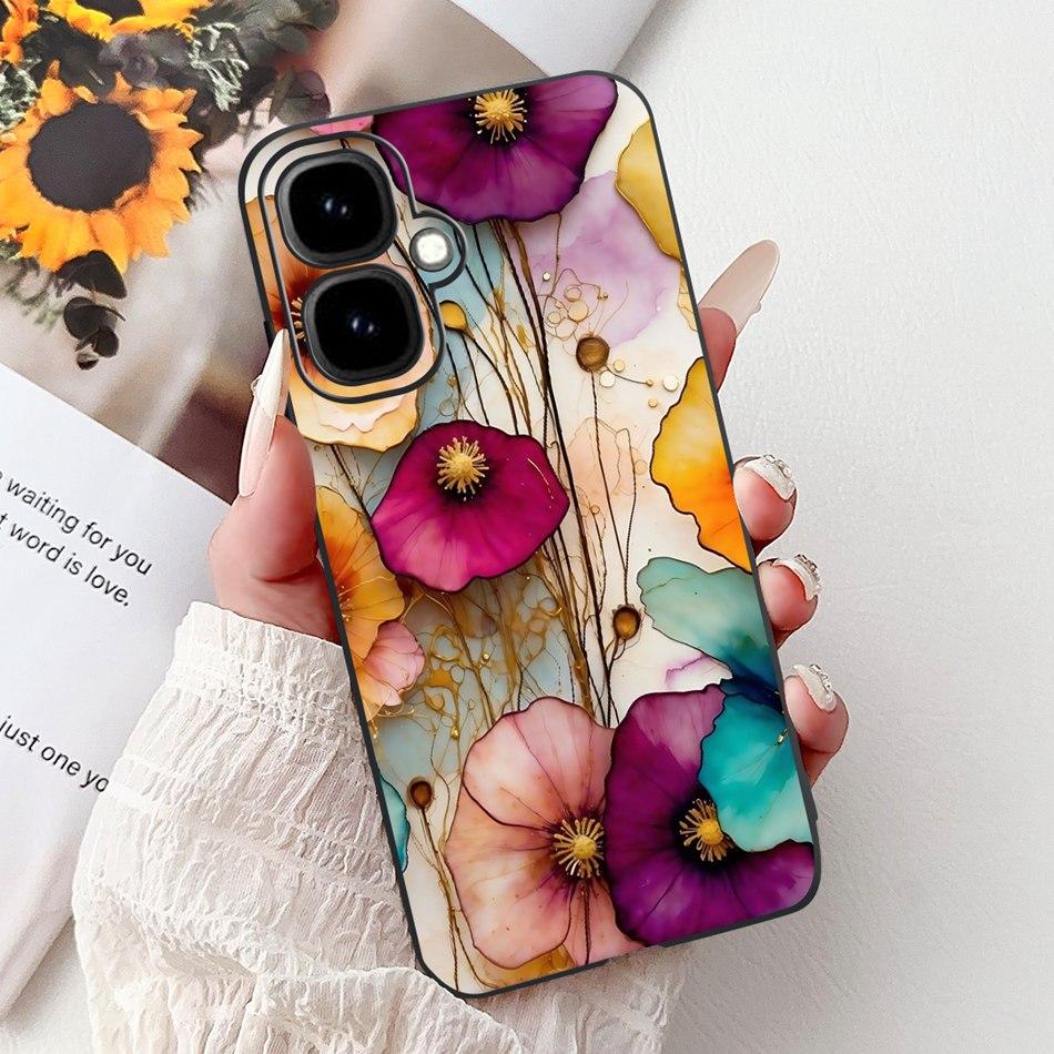 For Infinix Smart 10 2025 Elegant Floral Butterfly Phone Case For Infinix Smart10 Soft Silicone TPU Cases