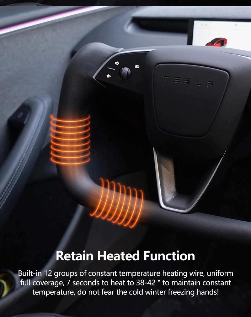 Handle For Tesla Model 3 Highland 2026 Yoke Steering Wheel Alcantara/Nappa Leather Car Racing Model 3 Highland 2024 2025