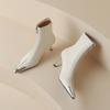Krazing Pot Microfiber Basic Design Winter Pointed Toe Metal Thin High Heels Modern Boots Women Ankle Boots