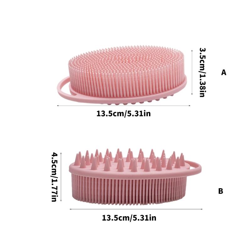 Reusable Silicone Bath Brush With Hanging Hook For Effective Skin Cleansing