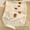 Ladies Spring and Autumn Sweet Floral Pure Cotton 7A Antibacterial Mid Waist Briefs