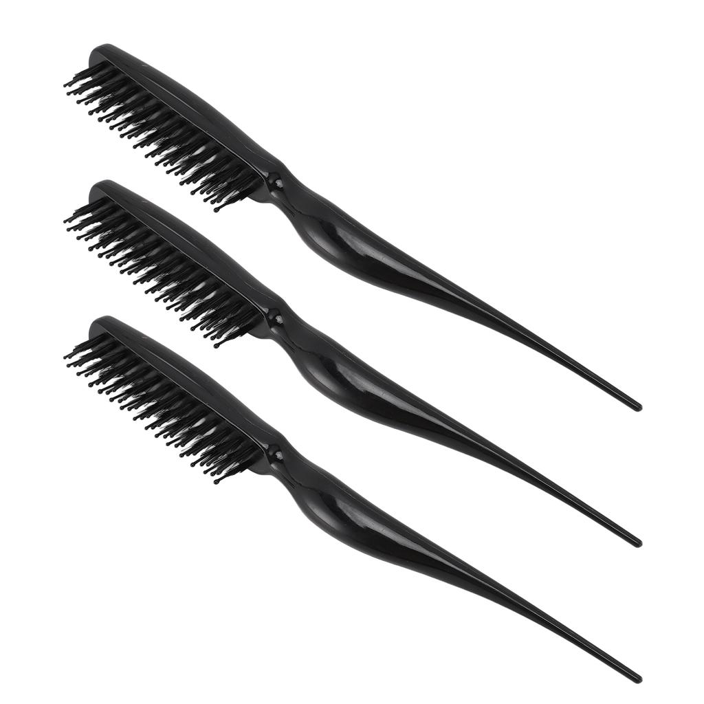 3Pcs Tsing Hair Brush Ergonomic Handle Portable Tsing Brush Rat Tail Comb for Home Travel