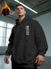 Fall/Winter Men's Japanese Mount Fuji Pattern Printed Hooded Sweatshirt for Casual Sports Style - Loose Fit, Warm, Stylish, Fashionable Sweater