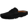 Fashion Suede Leather Male Muller Shoes Classic Breathable Men Slippers Simple Comfy Half Flats Lazy Shoes Soft Handmade Casual Footwear
