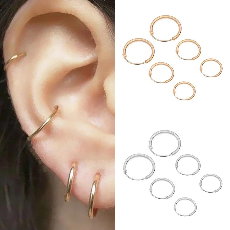 Gold Hoop Earring for Women Fashion Black Silver Color Punk Ear Rings Men Circle Earrings Hoops Hip Hop Jewelry Unisex