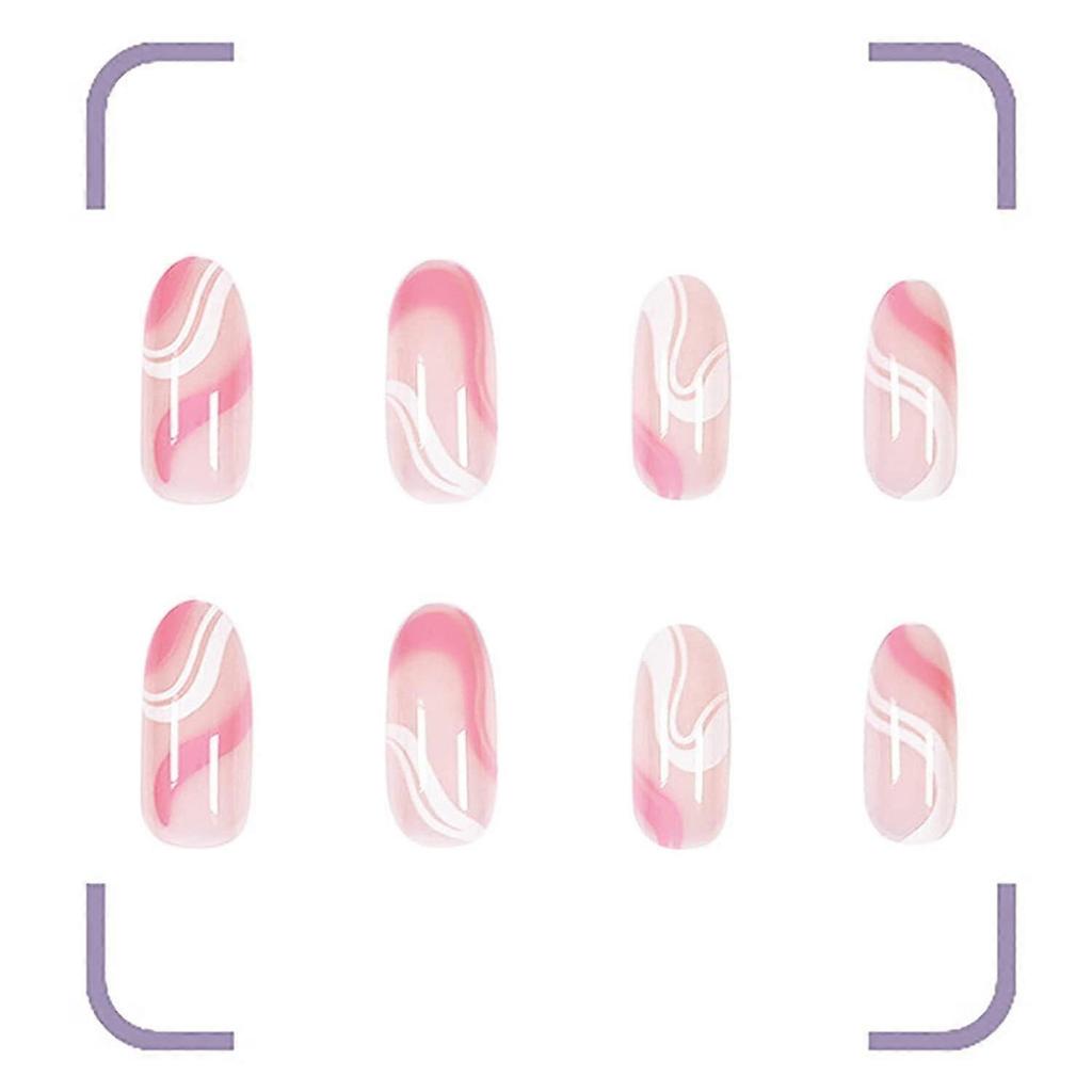 48 Pcs Glossy Press On Nails, Medium Stiletto Fake Nails, False Nails With Glue