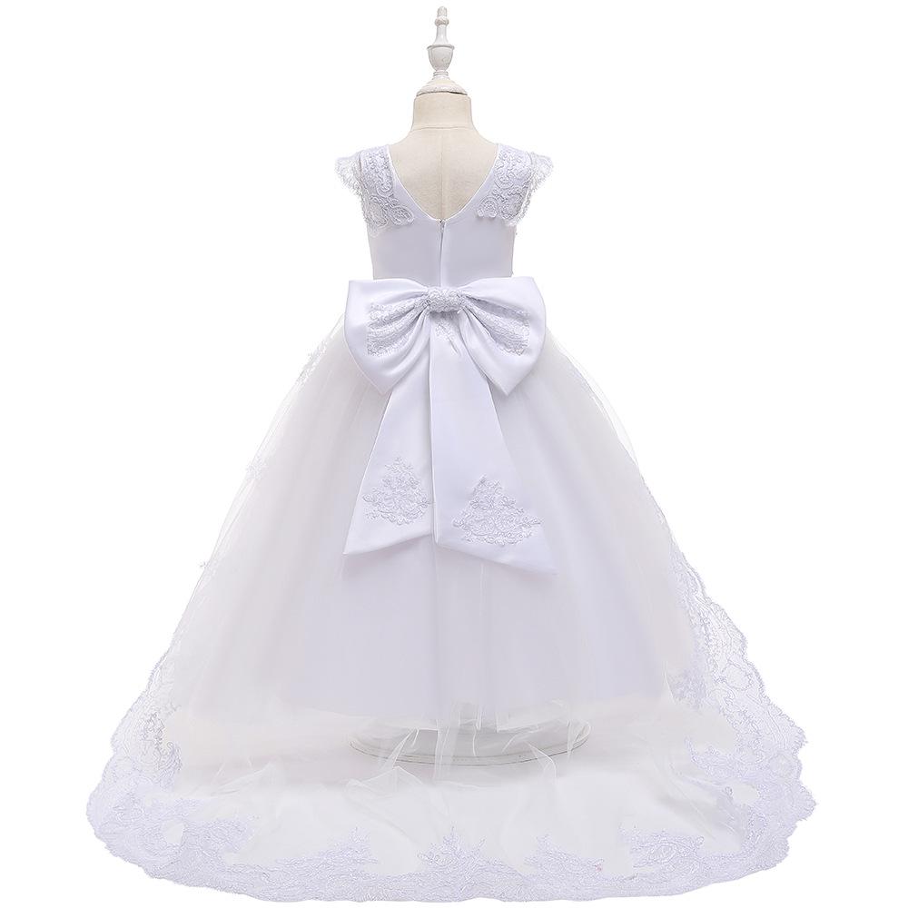 Kids' Formal Evening Dress with Train for Piano Performance or Catwalk