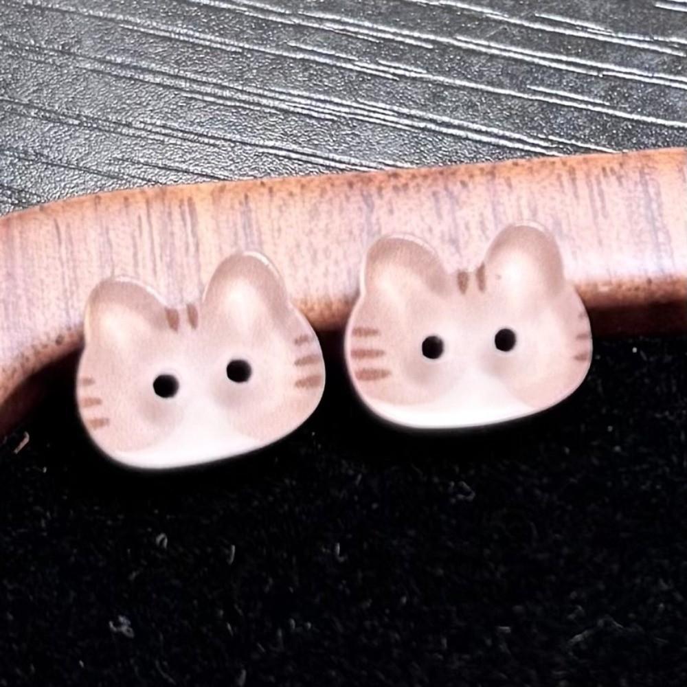 30pcs 12mm Kitty Buttons Creative Ginger Cat Buttons Calico Cat Buttons Clothes Accessories