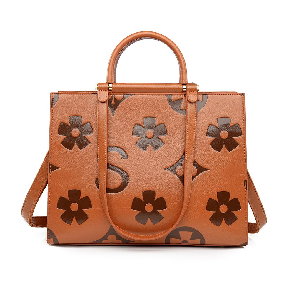 New Fashion Letter Embossed Tote Bag Commuter Business Large Capacity Ladies Clutch Bag Elegant Women's Handbag Can Be Crossbody One Shoulder Handheld