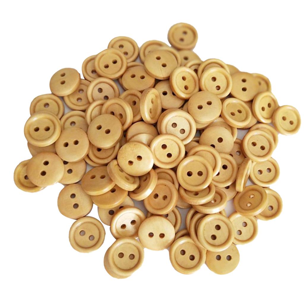 

Round Wood Buttons Vintage Wooden Sewing Crafts for DIY Clothes Card Making and Kids Gift Embellishments