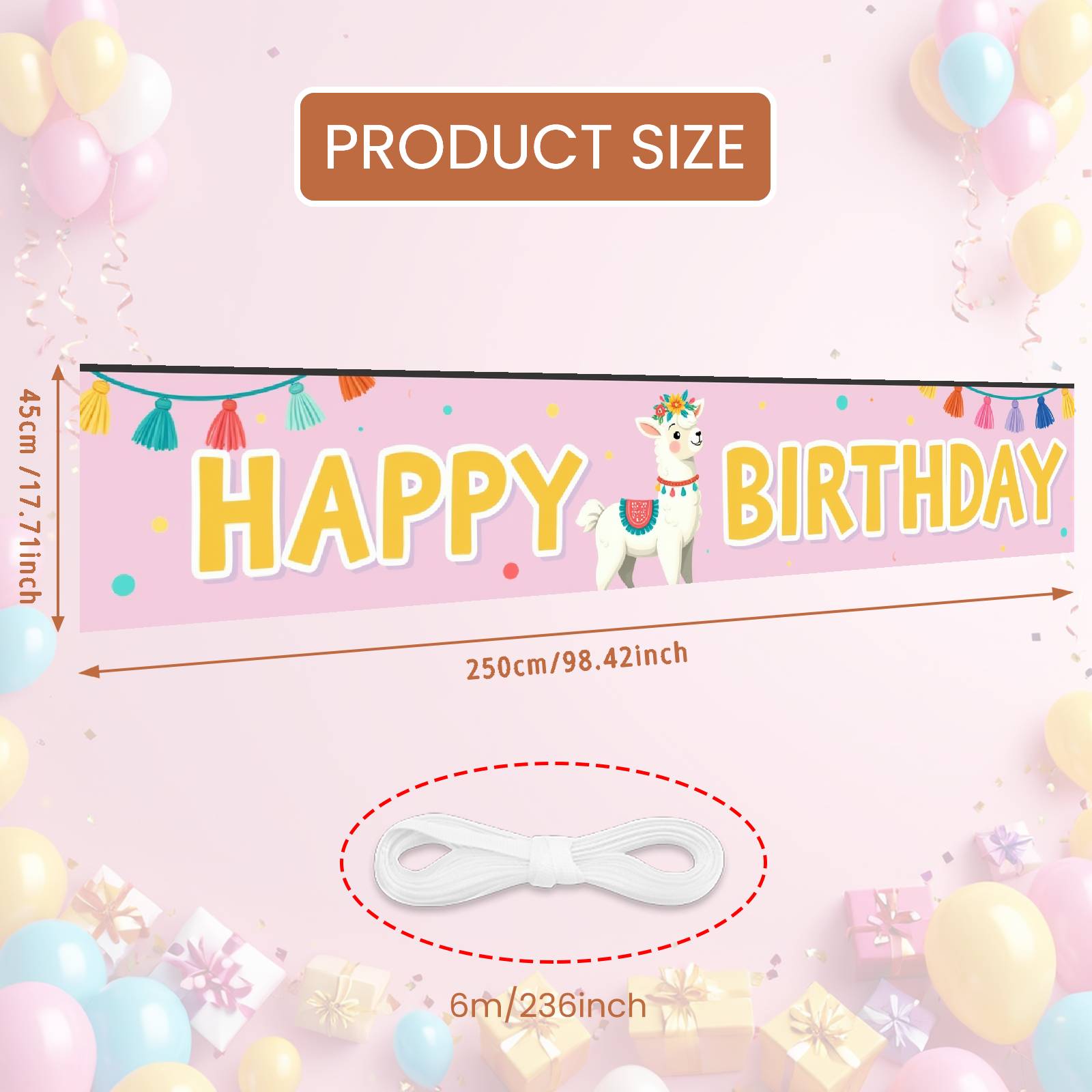 

Animal Celebration Backdrop Pink & Teal Tone Tropical Party Banner Alpaca Party Banner Floral Accents Floral Cactus Display