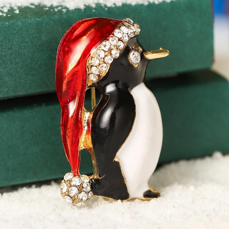 Hot Sale Cartoon Brooch Creative Design Diamond Festival Tree Ping An Fruit Cane Holiday Christmas Brooch
