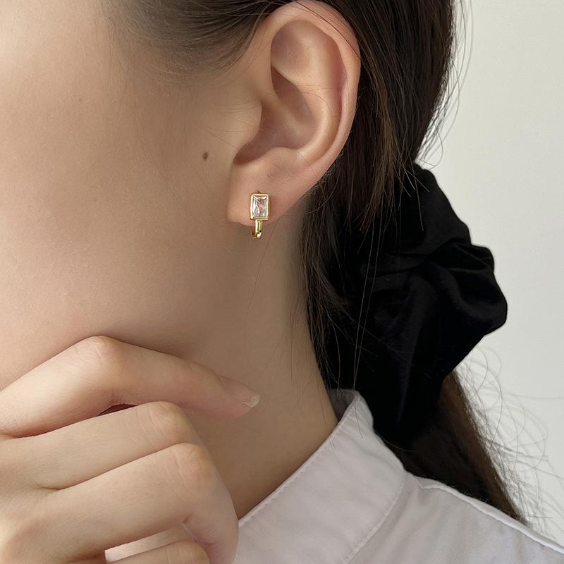 Niche Design Zirconia Earrings Female Lukewarm Style Fashion Minimalist Temperament Senior Sense of Hundred with The Models of Exquisite Earrings