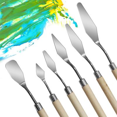 7 Teile/satz Edelstahl Ölgemälde Messer Künstler Handwerk Spachtel Ölgemälde Mischen Messer Schaber Kunst Werkzeuge