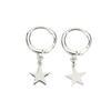 Women Girls Star Pendant Earrings Shiny Ear Clip Pin Copper Stud Jewelry Holiday Gift