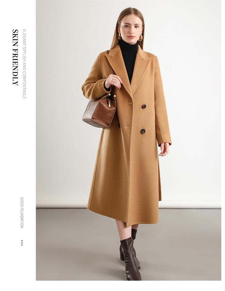 Women's Double-Sided Wool Blend Belted Overcoat for Autumn/Winter 2024