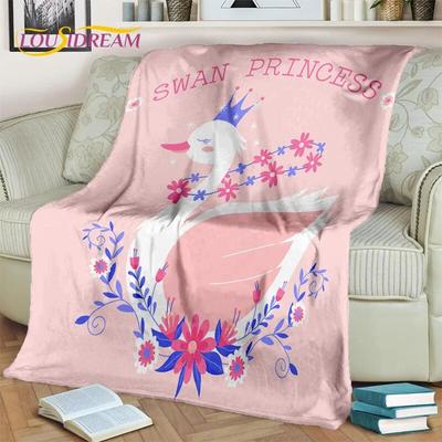 Droom Schattige Zwaan Cartoon Prinses Cygnus HD Deken, Zachte Plaid Deken voor Thuis Slaapkamer Bed Bank Picknick Reizen Kantoor Deken Kind