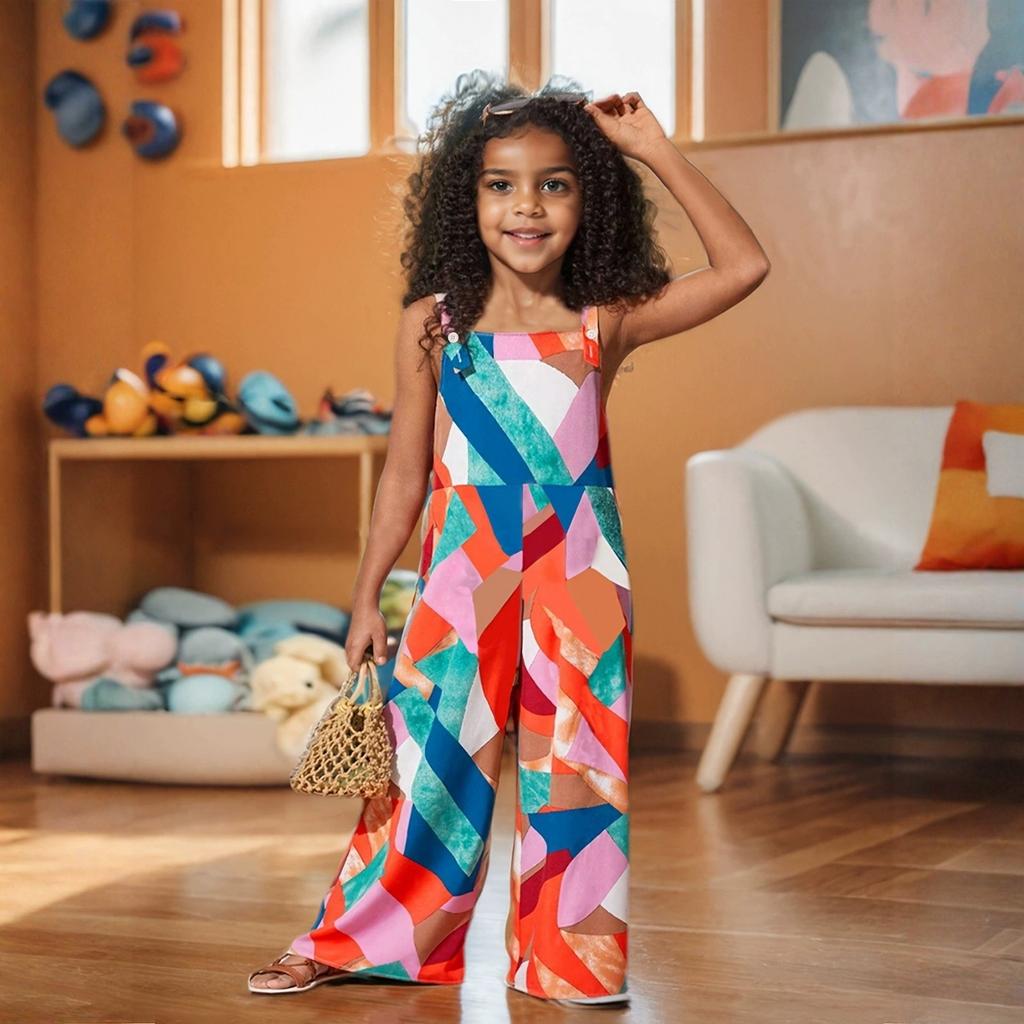 Girls Stylish Summer Thin Jumpsuit - Kids Casual One-Piece