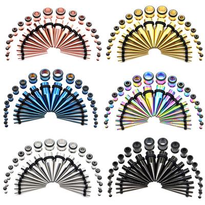36 Stück Edelstahl Spitzkegel Stretching Ohr Tunnel Stecker Verjüngt Schmuck