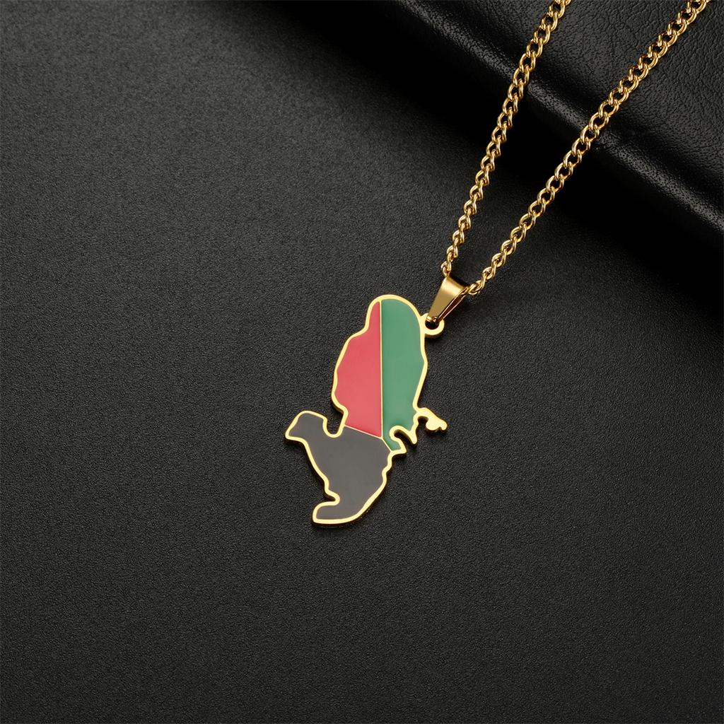 Martinique Island Map Pendant Necklace Stainless Steel Men Women GoldSilver Color Charm Fashion Country Map Jewelry Gift