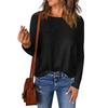 Women's Long Sleeve Sweater Casual Versatile Round Neck Sweater Color Top