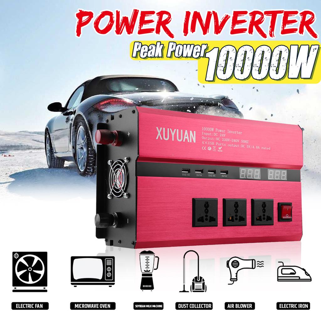 DC12//24V to AC110V//220V Car Adapter with LED Display Cars 2 AC Outlets /& 4 USB Charging Ports for RVs Peak Car Power Inverter 2000W//4000W Home Use,2000W