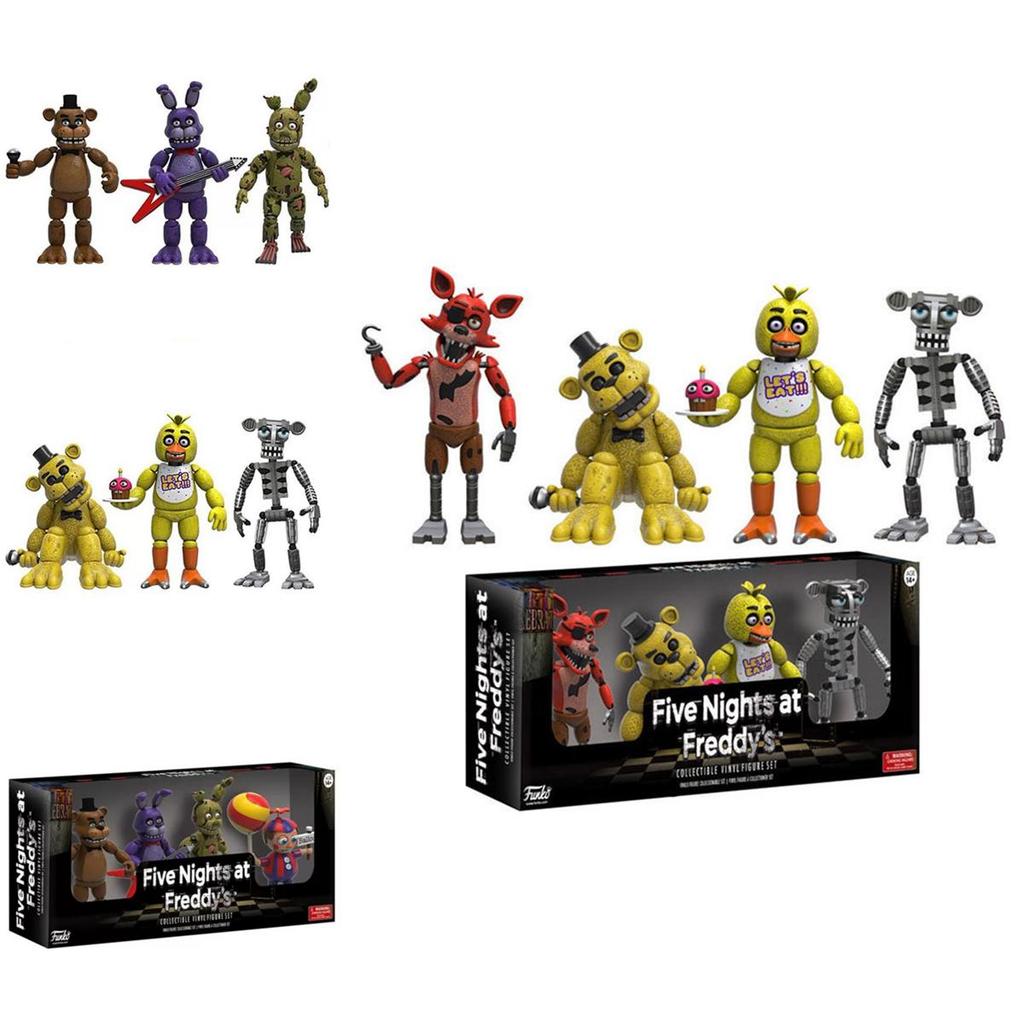 Adorable 4pcs Fnaf Pizza Simulator Action Figures Ideal For Cake Toppers And Ornaments