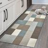 VIKAMA Modern Geometric Rug, Non-Slip Kitchen Mat, Long Laundry Room Mat, Entryway Hallway Mat, Bedside Decorative Rug