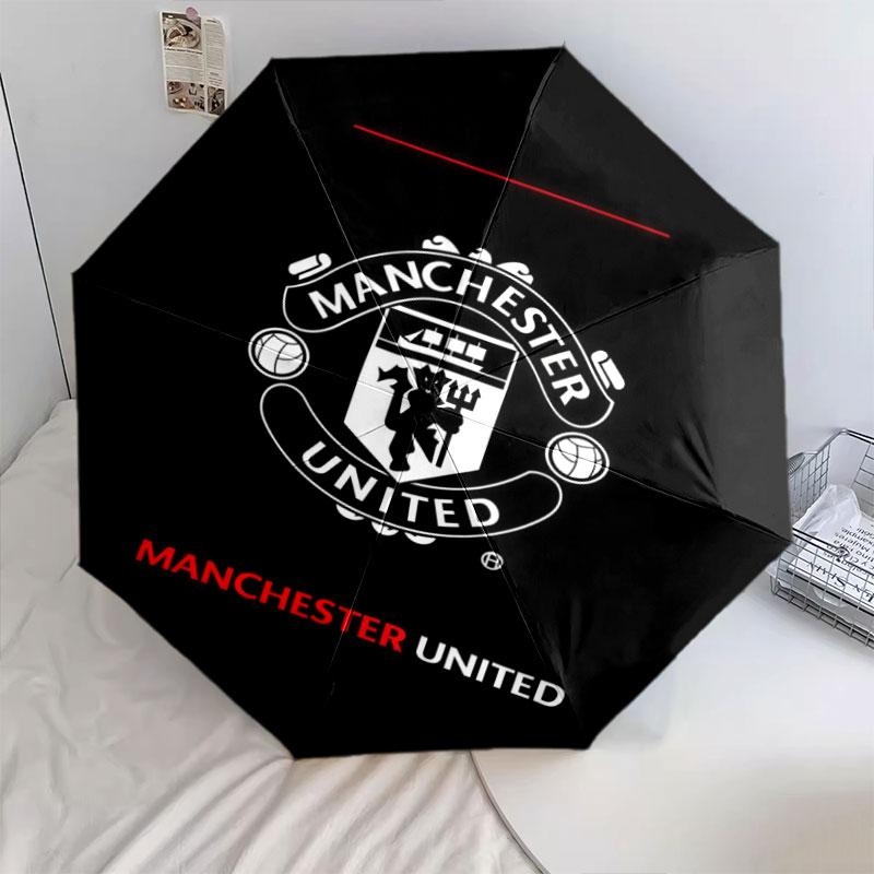 Man Utd, paraguas de plegado automático, diseño portátil y plegable, 8 varillas, un regalo de Navidad o cumpleaños.