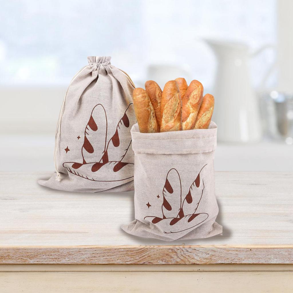 Moisture Proof Bread Bag with Liner Drawstring Closure Food Accessories Storage Container Vegeteble Fruit Organiser