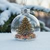Christmas Ball Ornaments Snow House/Tree/Santa Clear Xmas Ball Hanging Decoration for Holiday Winter Tree Decor