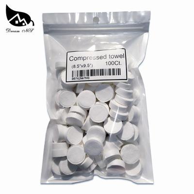 100 Stück/Beutel, weiße komprimierte Handtücher, Münzen, Camping, Grillen, Angeln, Fitness, Sport, Reisen, Tücher, Toilettenpapier, Tabletten für Zuhause