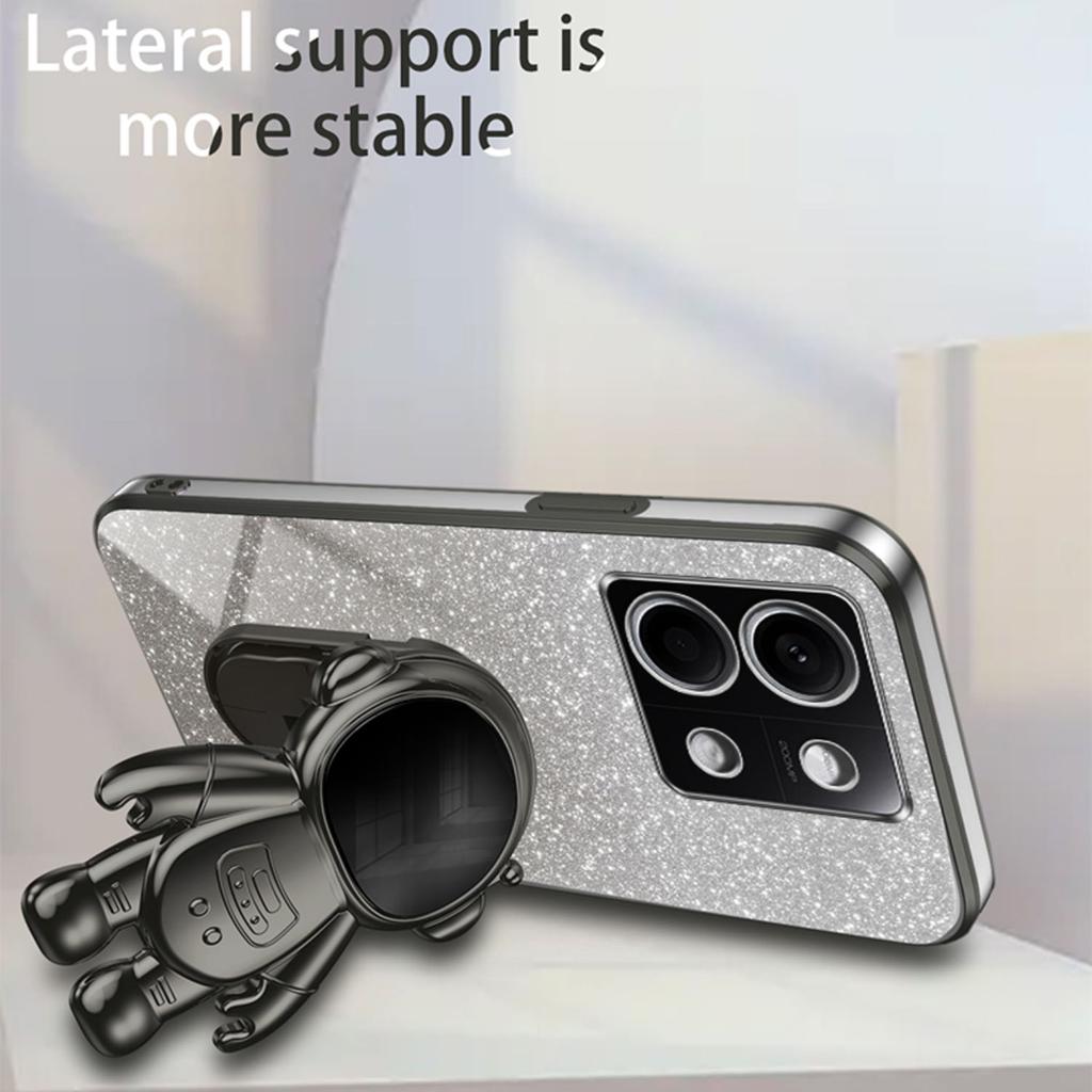 For Xiaomi Redmi Note 13 5G Cover Astronaut Kickstand Glitter Powder Mobile Phone Case