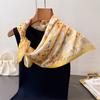 Luxury plaid faux silk printed small square scarf shawl neck scarf high-end neck wrap headscarf for women