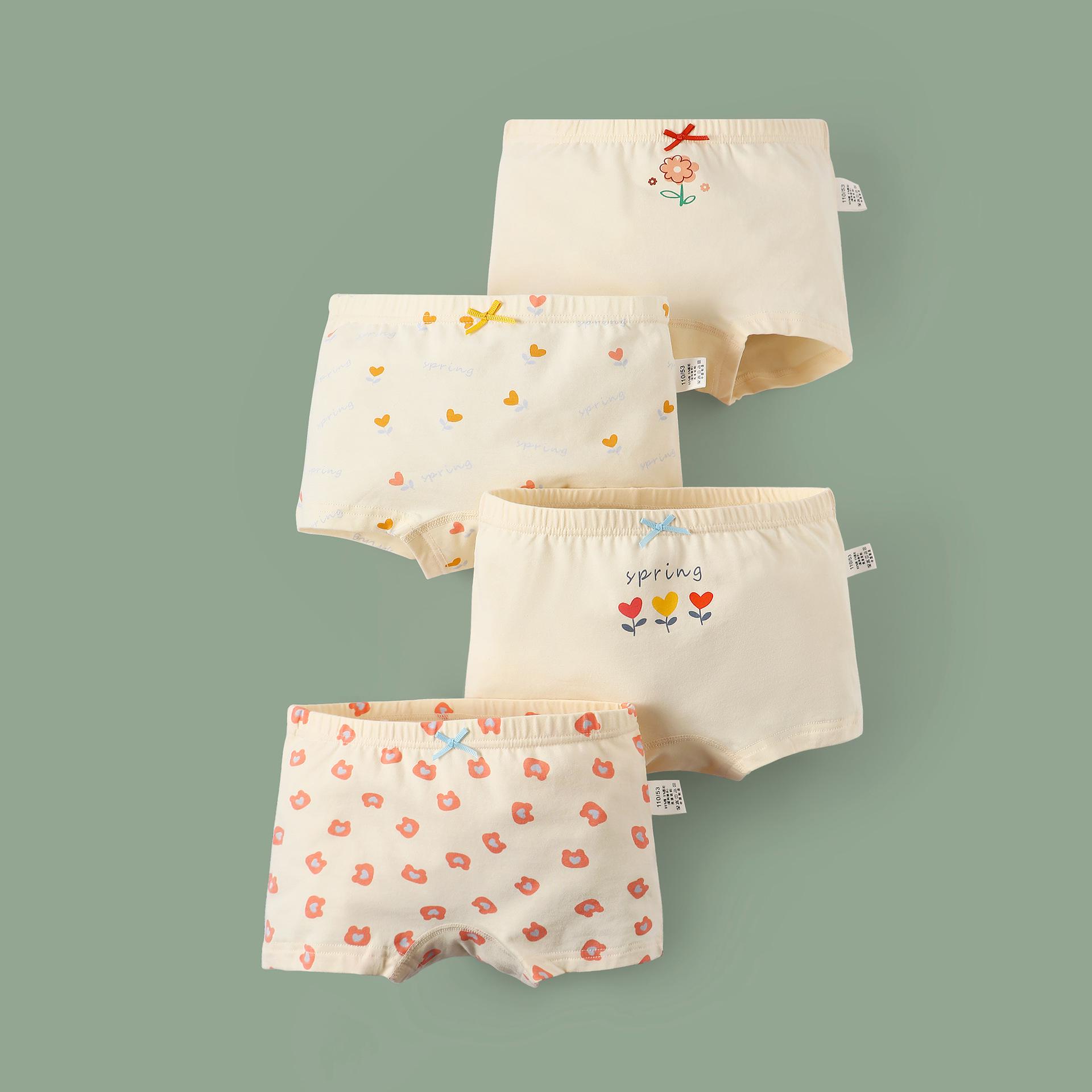 

Kids Pure Cotton Cartoon Boxer Briefs - Antibacterial Korean Style for Baby Girls 140