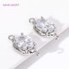 Luxury 18K Gold Plated/Rhodium with Zircon Round/Oval Charms Pendant Connector For Jewelry Making DIY Earrings Accessories