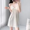 Black lace suspender nightdress two-piece set summer imitation silk sexy loungewear women's thin coat set