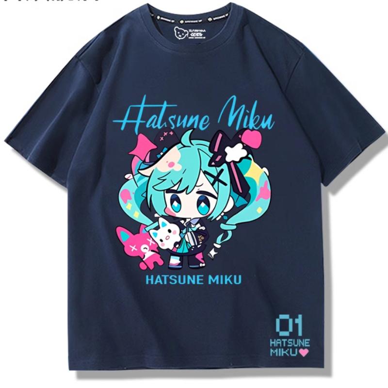 Second Dimension Anime Hatsune Miku Fashion Trend New Cotton Top Short Sleeve T-shirt Unisex