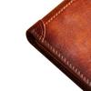 Trifold Wallet Retro Style Large Space Multi Card Slots Men Leather Wallet Coin Purse Yellowish