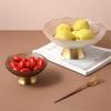 Creative Glass Fruit Plate Living Room Tea Table Home Snack Plate Metal Glass Storage Box Fruit Basket Platters and Trays Plates