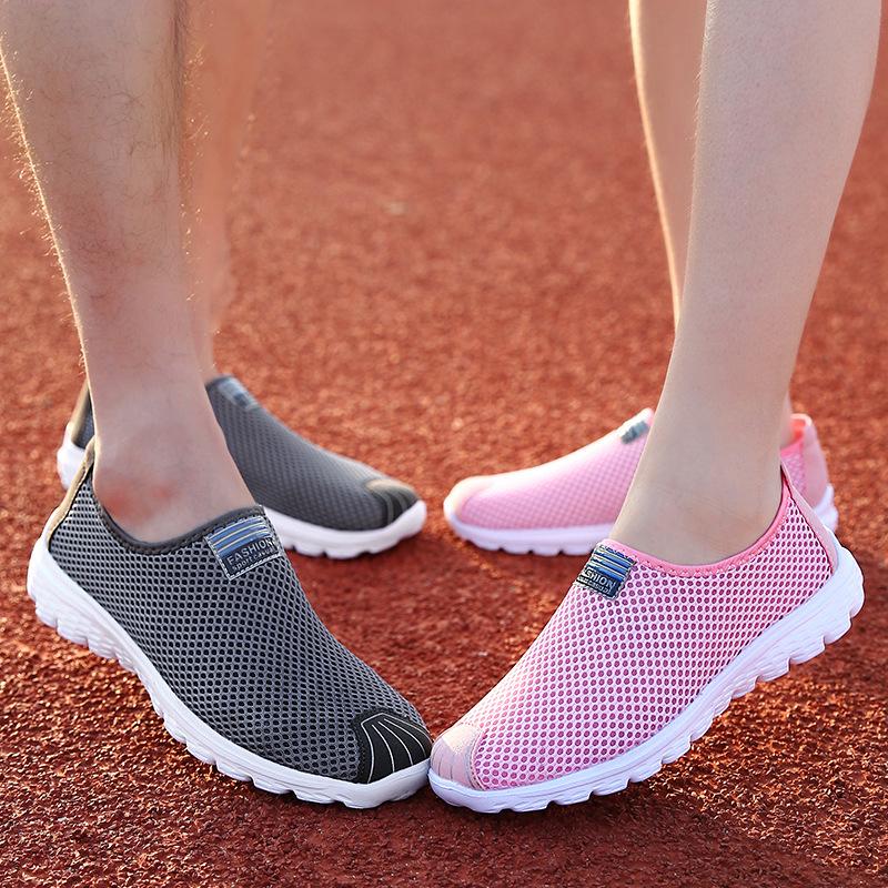 2021 Übergröße Herrenschuhe Damenschuhe Partnerschuhe Einschnall-Mesh-Schuhe Damen Mesh Sport Laufschuhe