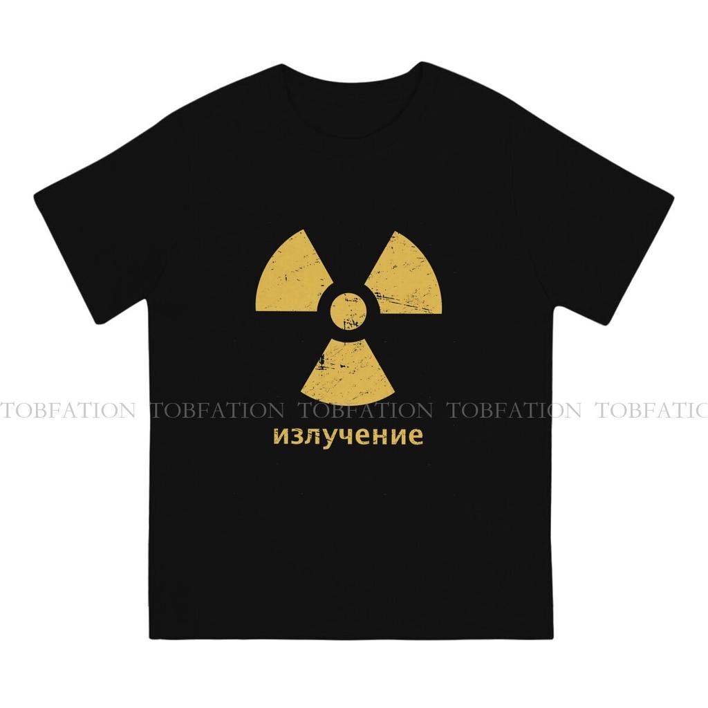 Radiation Symbol Men TShirt Russian USSR CCCP Crewneck Tops 100 Cotton T Shirt Humor High Quality Birthday Gifts