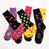 Happy Cherry Lemon Pineapple Strawberry Unisex Fruit Cotton Socks Skateboard Men Fashion Business Hipster Dropship