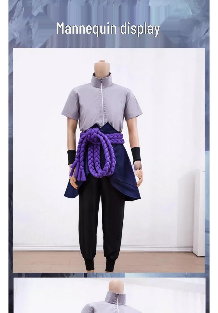 Naruto Shippuden Uchiha Sasuke Full Cosplay Costume Set