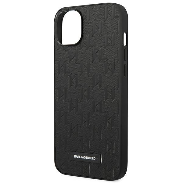 Karl Lagerfeld KLHCP14MSAKLHPK iPhone 14 Plus / 15 Plus 6.7" Hardcase Black/black Saffiano Mono Metal Logo