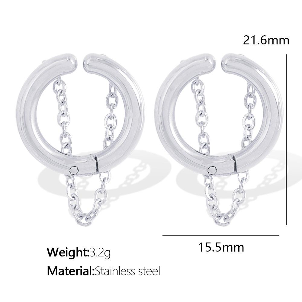 Simple and compact ear clip without ear piercing female titanium steel ear bone clip niche design