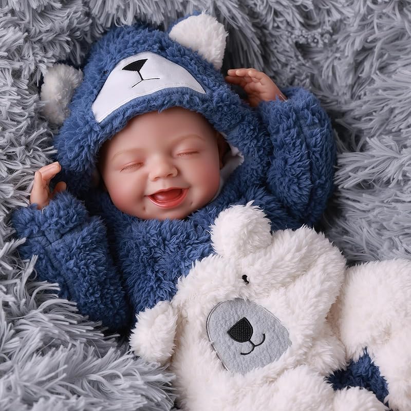 BABESIDE Silicone Baby Doll Lifelike Reborn - Skylar, 17-Inch Realistic Newborn Silicone Full Body Doll Real Life Baby Doll Girl with Gift Box for 20in-Cloth Body